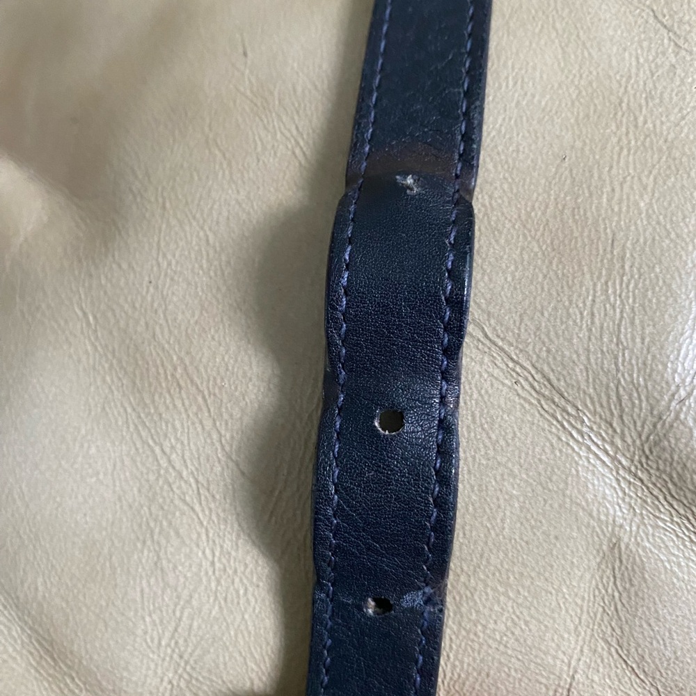 Vintage GUCCI Replacement Bag Strap Dark Blue Authentic Sherry Leather - Picture 6 of 7